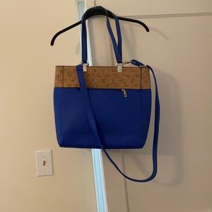Fun Blue Bag with Gold Detail and Removable Gold Strap
